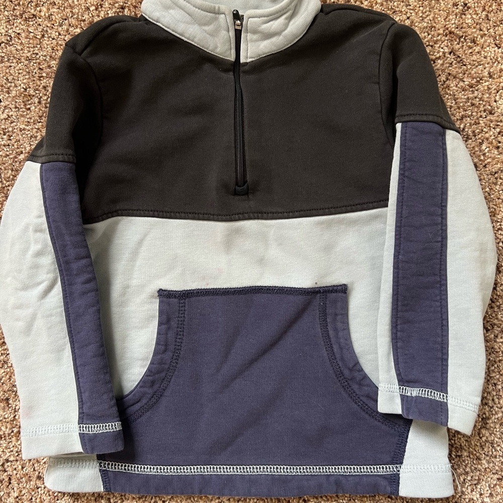 Hanna Andersson Kids Tri-Tone Zip-Up Sweater
